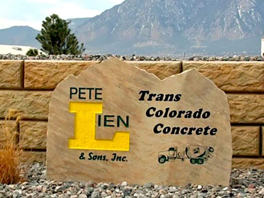 Pete Lien and Sons Logo out side of company location