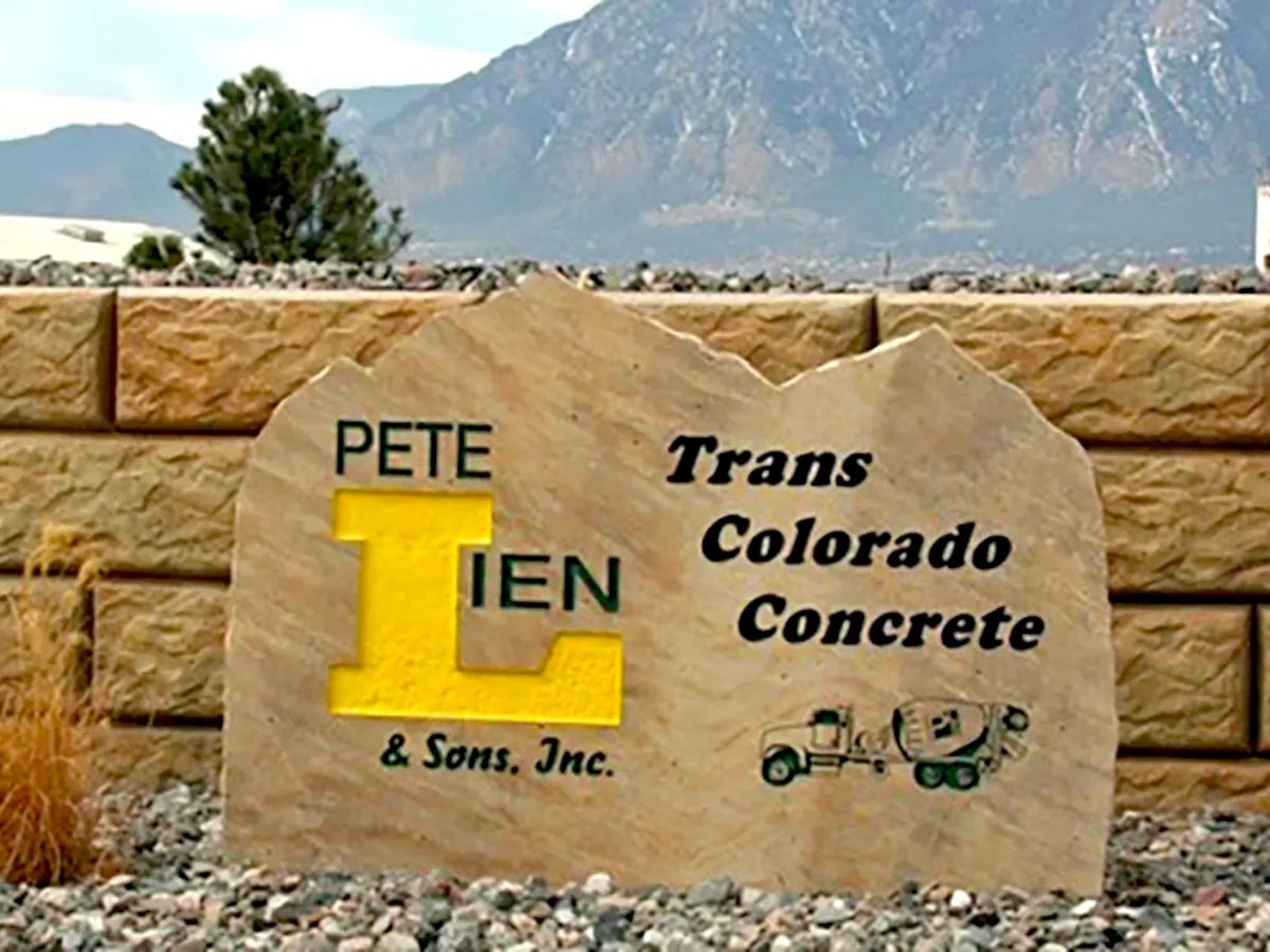 Pete-Lien-Climate-Control-Client Pete Lien and Sons Logo out side of company location